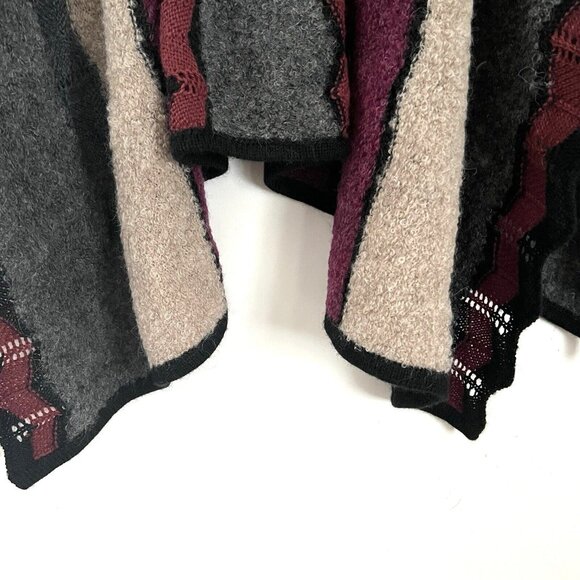 Johnny Was OS Riley Alpaca Cape V-Neck Front Flowy Multicolor Knit Soft Blend - Picture 6 of 11